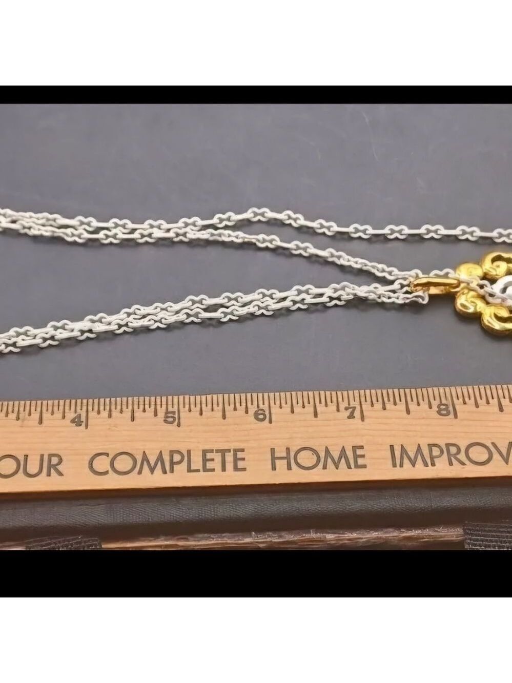 Trifari White Gold Double Strand Pendant Necklace - Picture 4 of 5